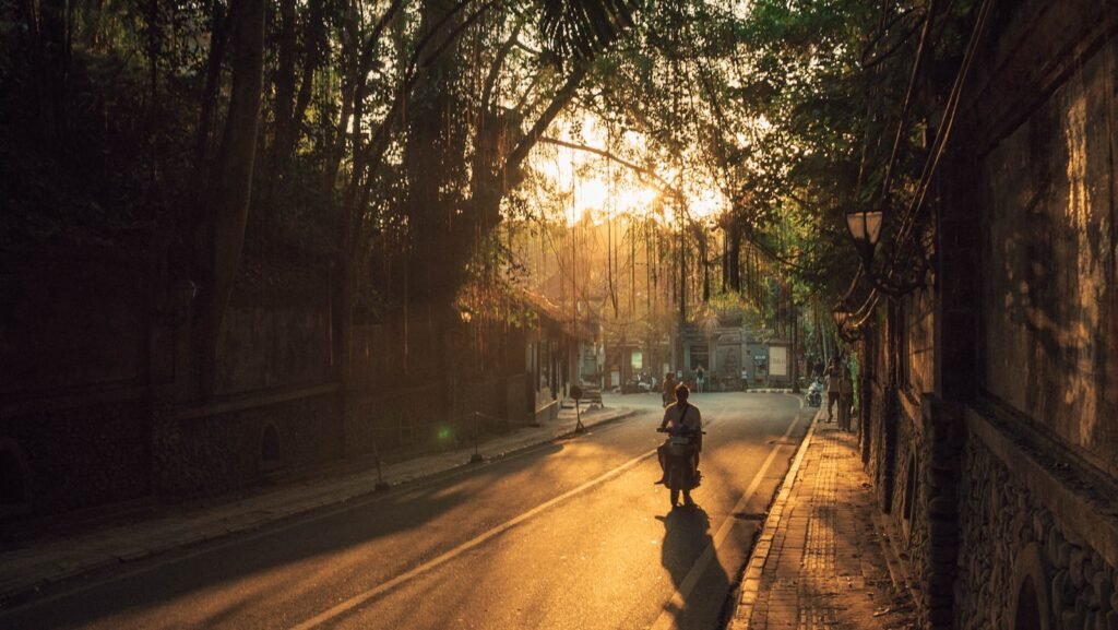 person riding on motorcycle in Ubud
